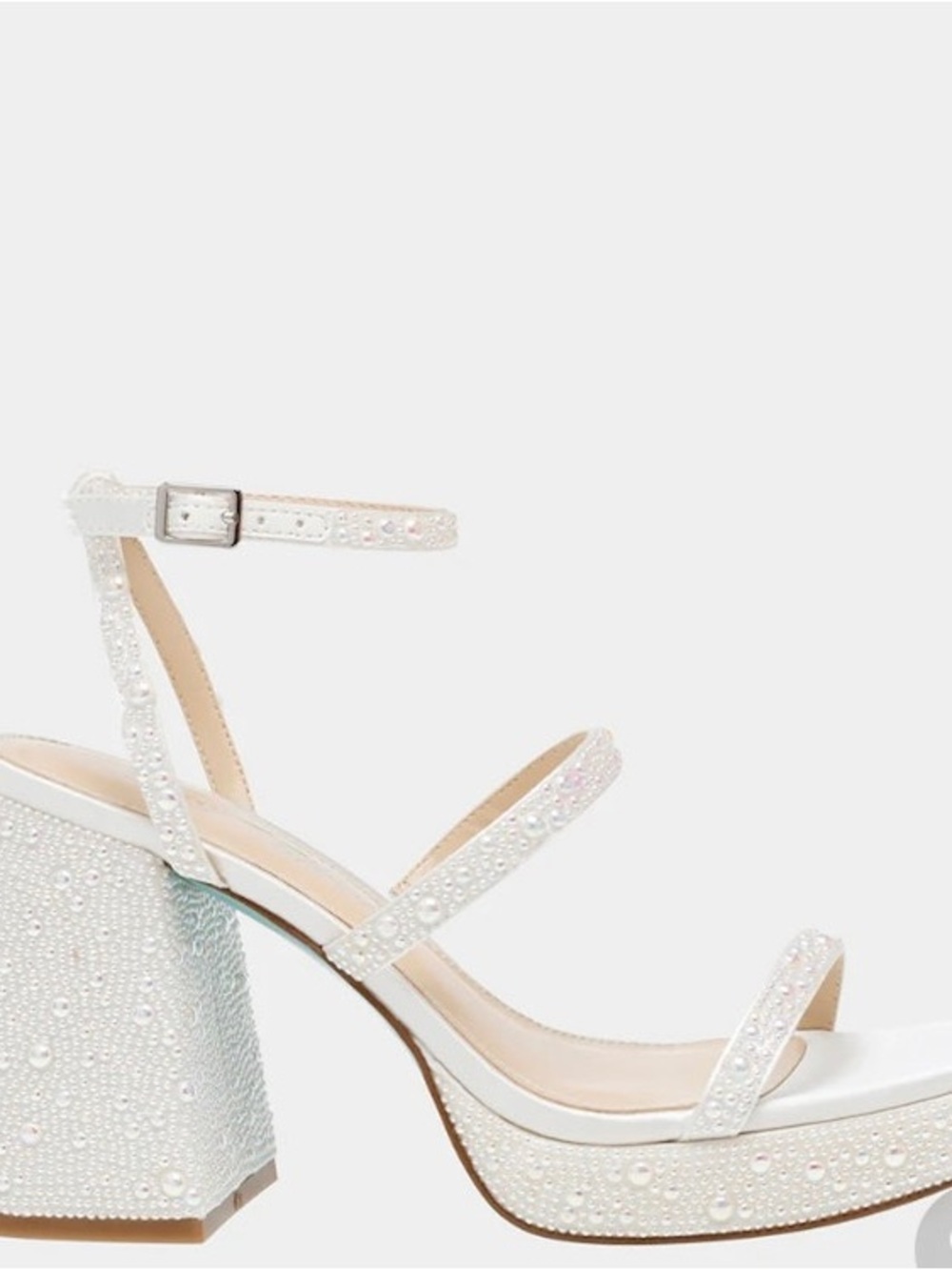 Betsey Johnson Denni Ivory Pearl Heel size 8 - Picture 2 of 9